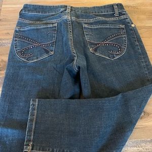 Cache Rhinestone Stud Jean Pant Size S 2 Denim capris EUC